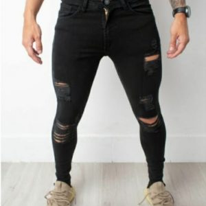 Jeans elastizado con roturas