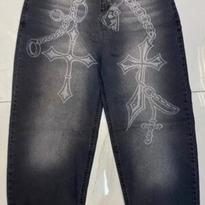 Jeans Baggy con dibujos en láser